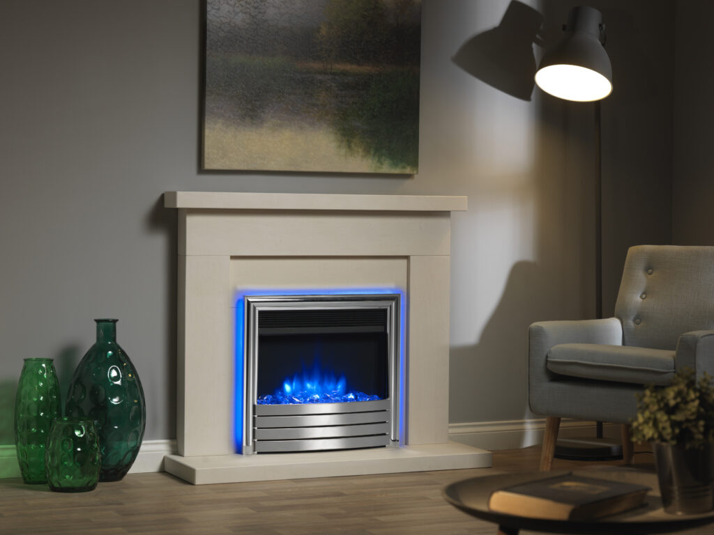 Ecoflame22 Beckford Surround 16 inch Opening All Chrome Fascia