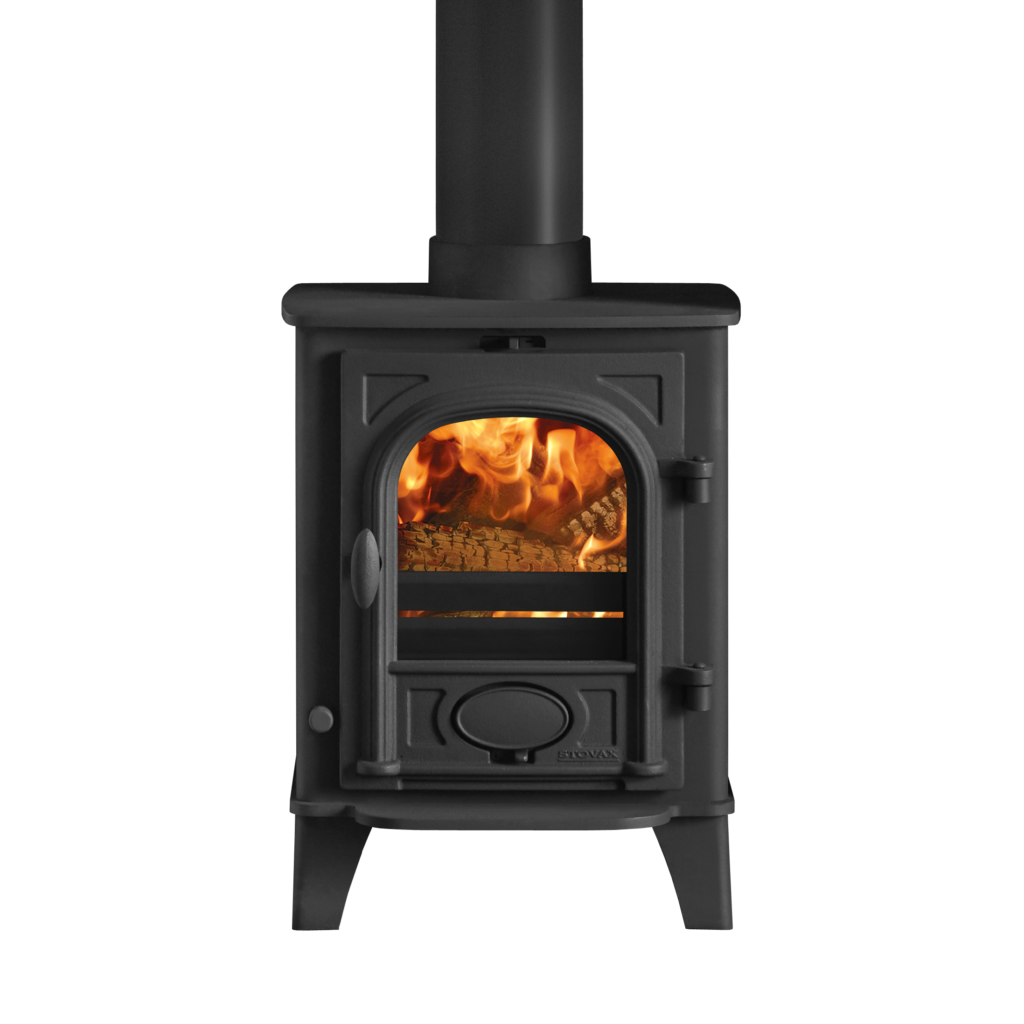 Stockton-3-mark2-in-Matt-Black-burning-logs_CUT-OUT