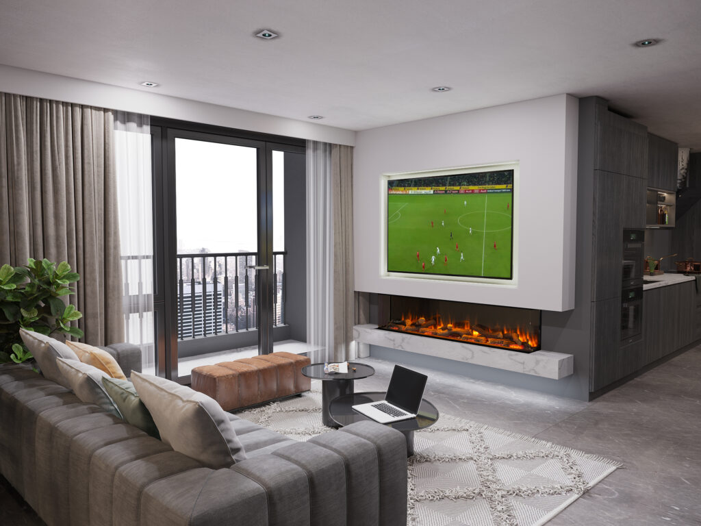 iRange i1500e Deep White LED Media Wall Three Sided